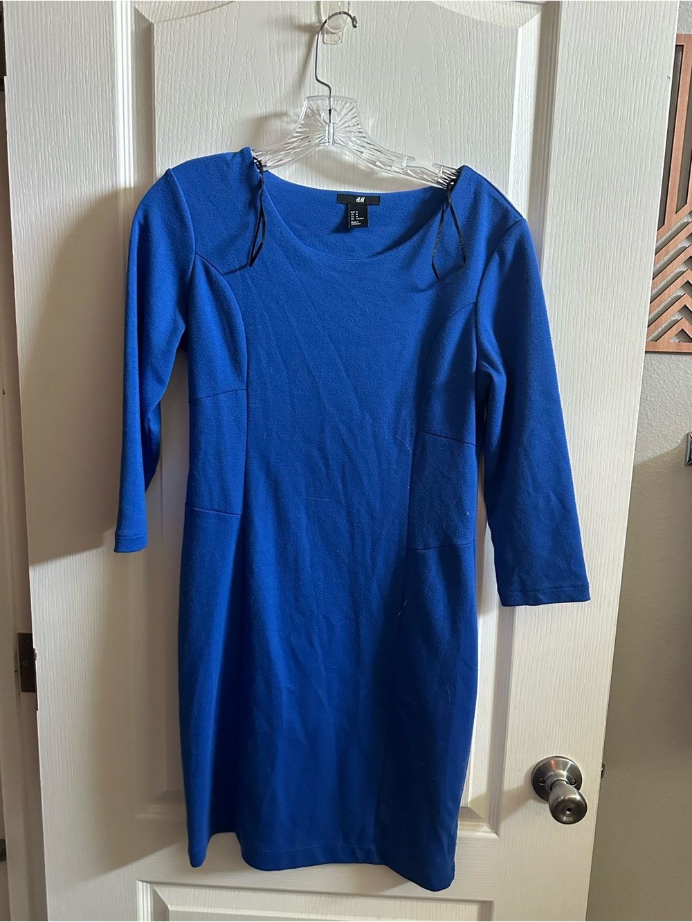 H&M Cobalt Blue Long-Sleeve Sheath Dress
